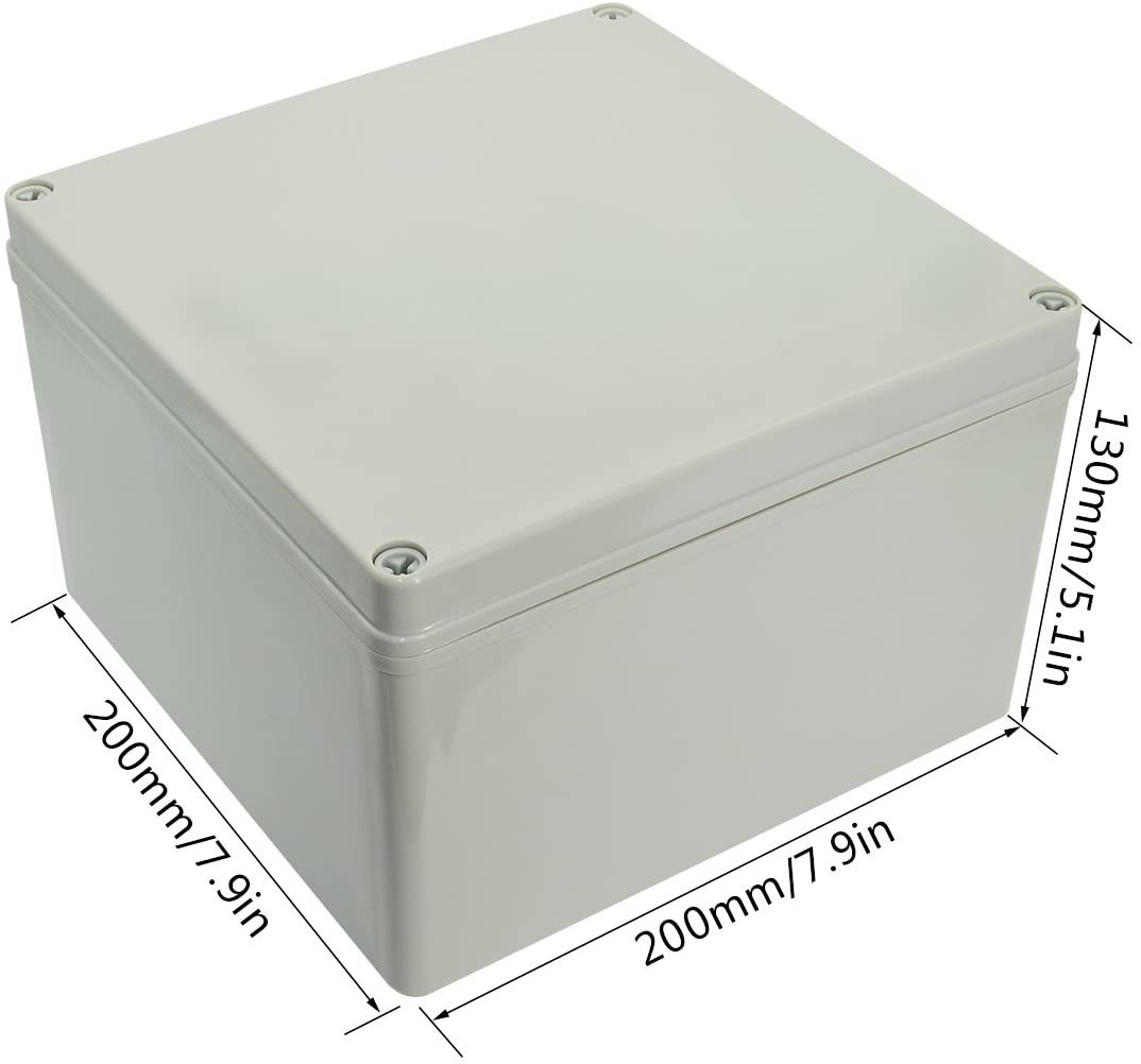 12x12 junction box mounted on outdoor solar panel with waterproof seal and UV-resistant ABS plastic