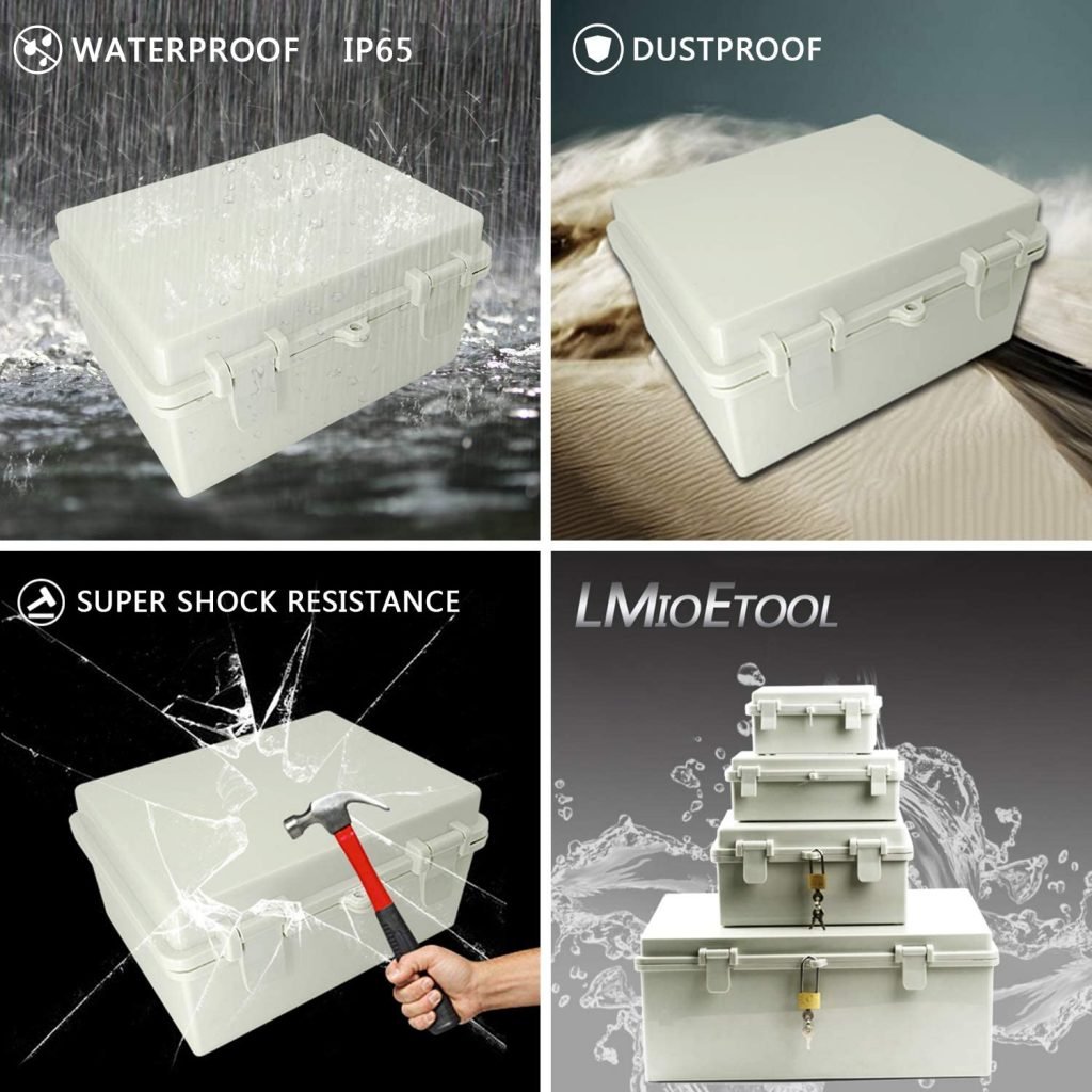 ABS project box with hinged shell design for DIY projects
