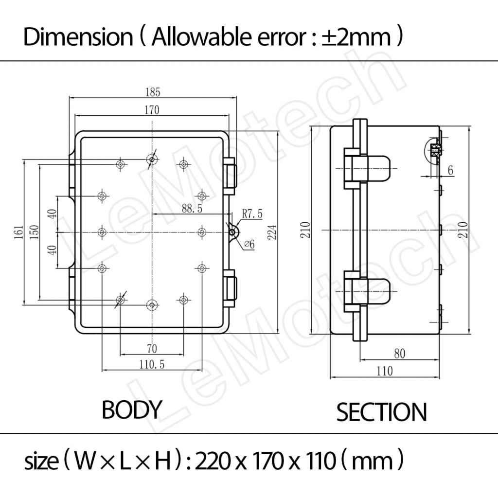durable ABS junction box with cover for industrial use