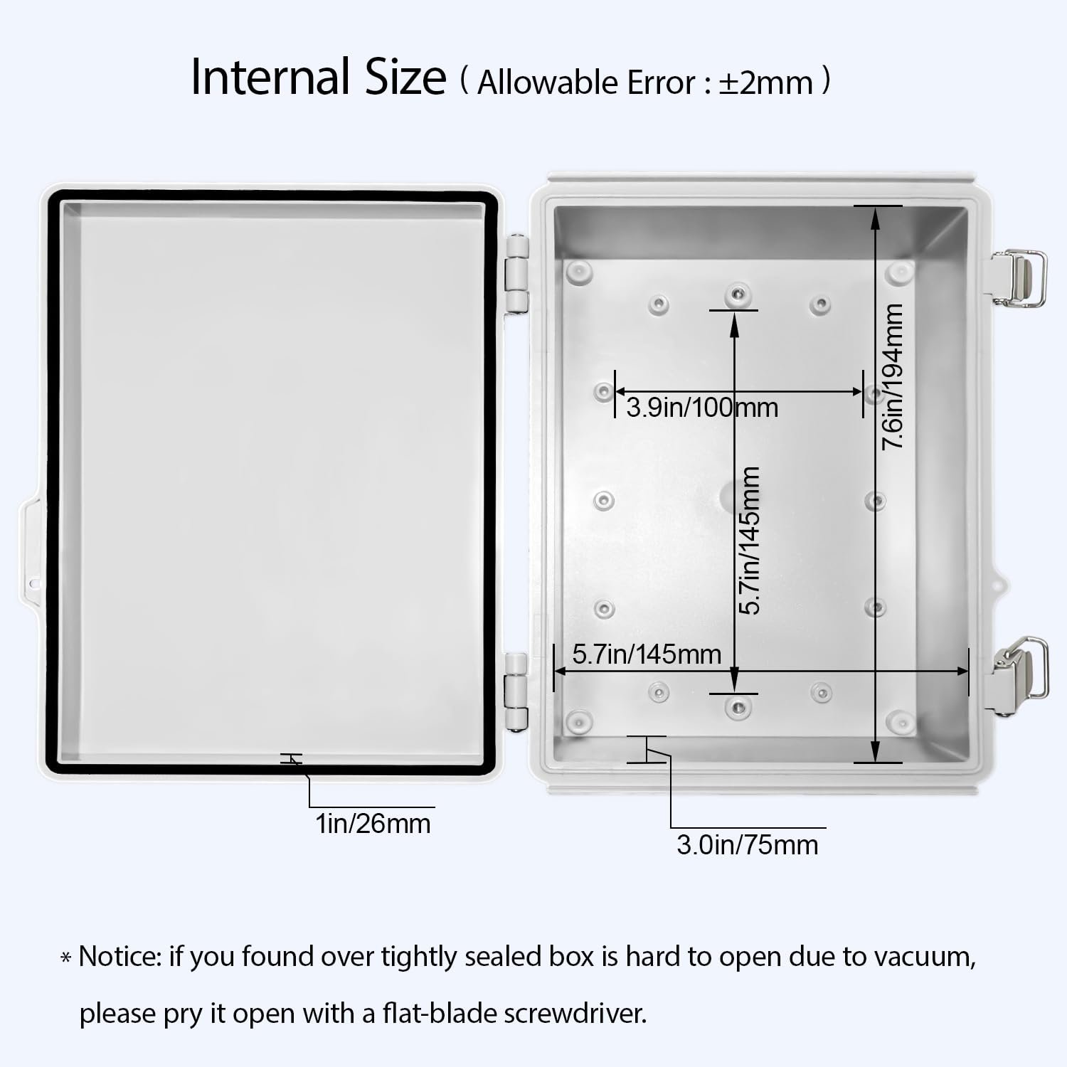 ip67 junction box with stainless steel latch