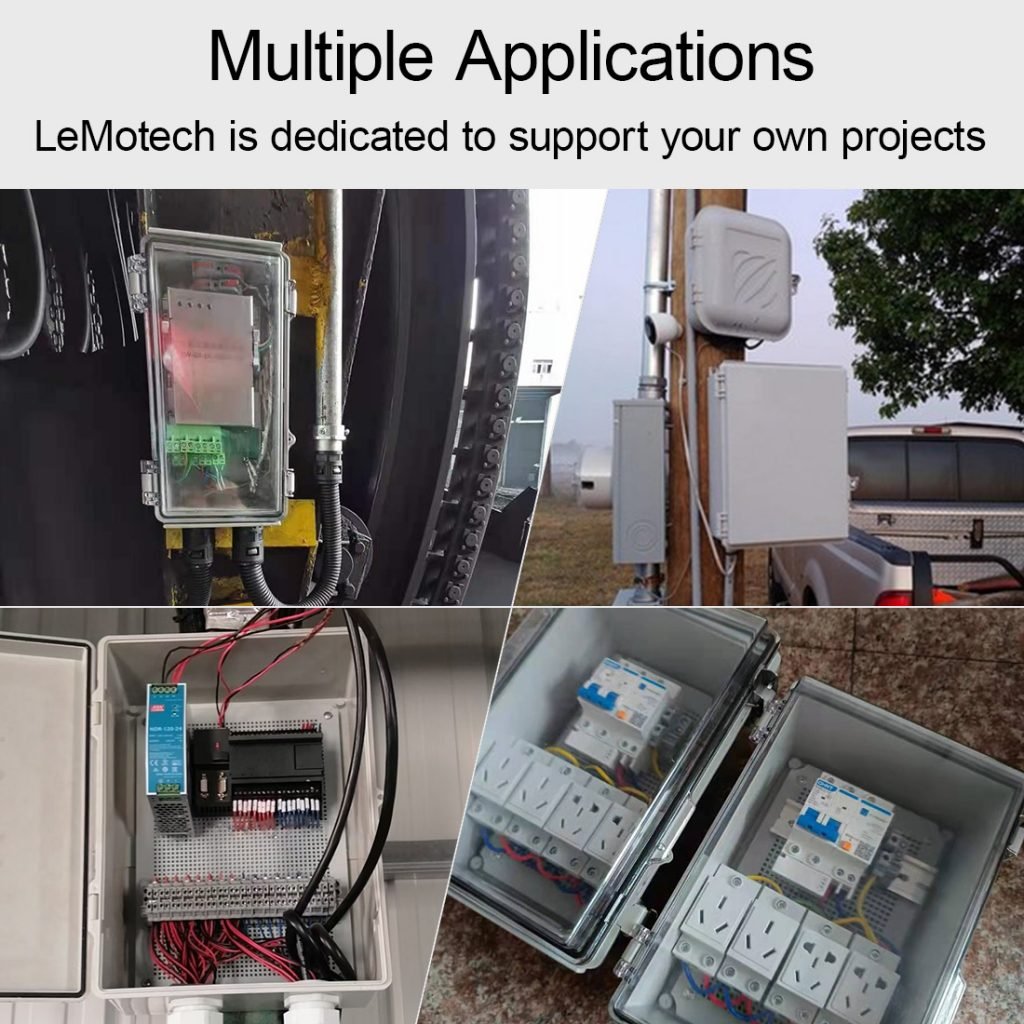 Plastic enclosure box for electronics used in outdoor wiring installation