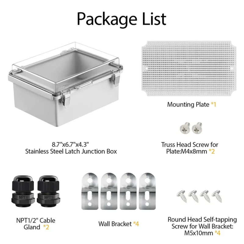 Electrical junction boxes plastic with waterproof and dustproof protection