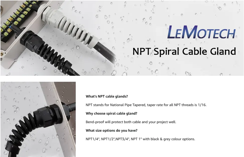 Flex Spiral Waterproof Cable Gland