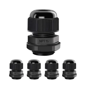 LeMotech NPT Cable Glands Waterproof Adjustable Cable Connectors Nylon Joints with Gaskets