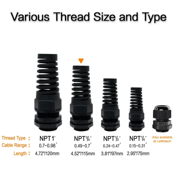 NPT Spiral Cable Gland