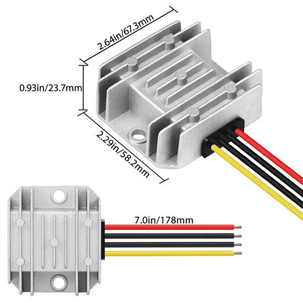 LeMotech DC 48v to 12v Converter 10A 120W Step Down Converter Voltage Reducer IP68 Waterproof Transformer for Golf Cart Truck Boat Vehicle - Image 6
