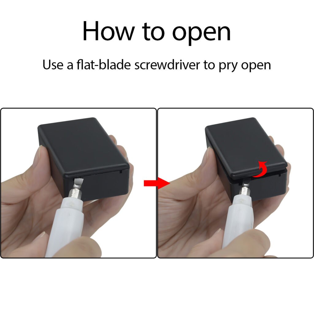 Small plastic box black for DIY electronics projects