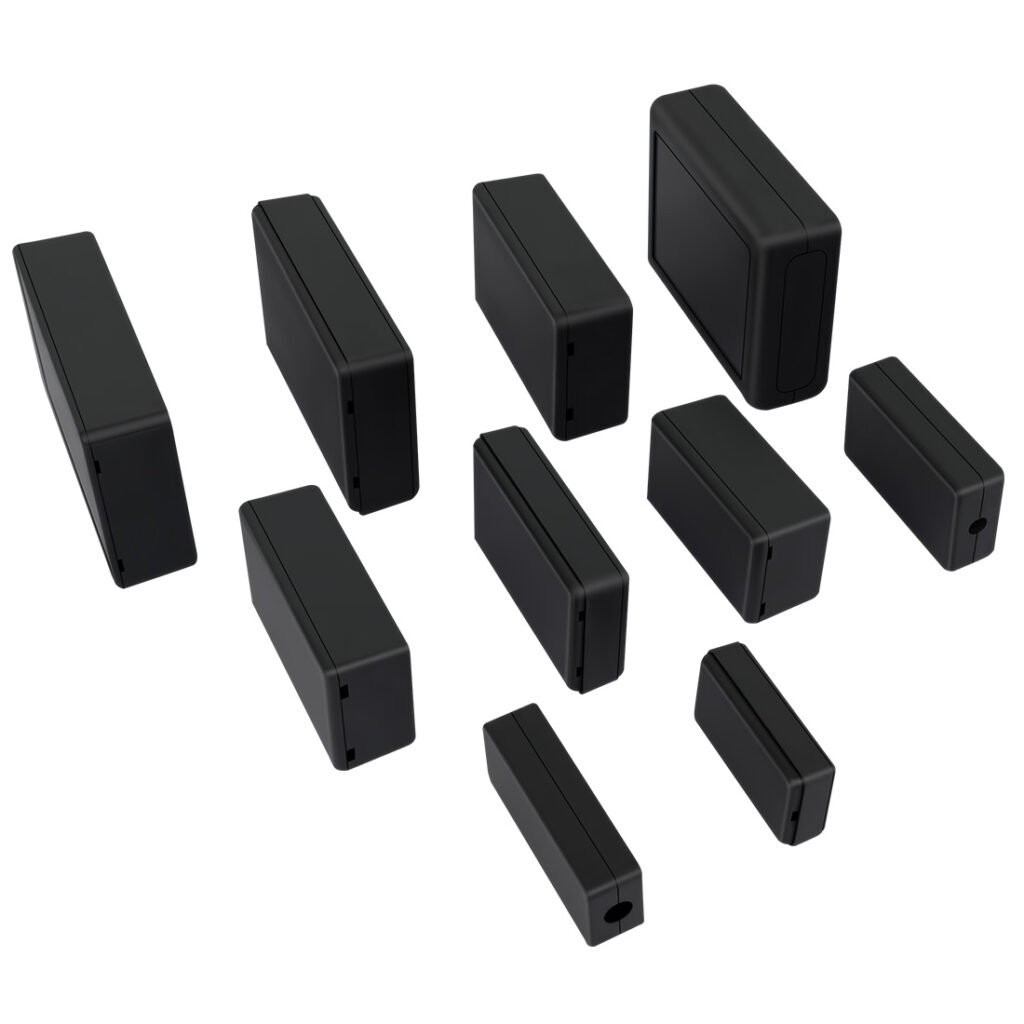 Small plastic box black waterproof junction enclosure