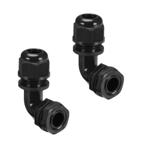 LeMotech Cable Gland, 90 Degree Adjustable 4-8mm Strain Relief, Cord Connectors Nylon Joints with Gaskets, 2 Pcs