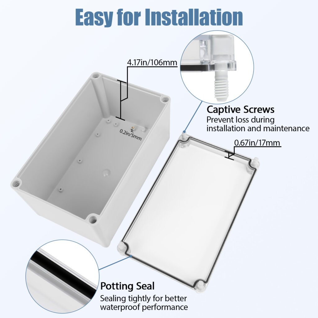 Small electrical waterproof box for industrial and home applications