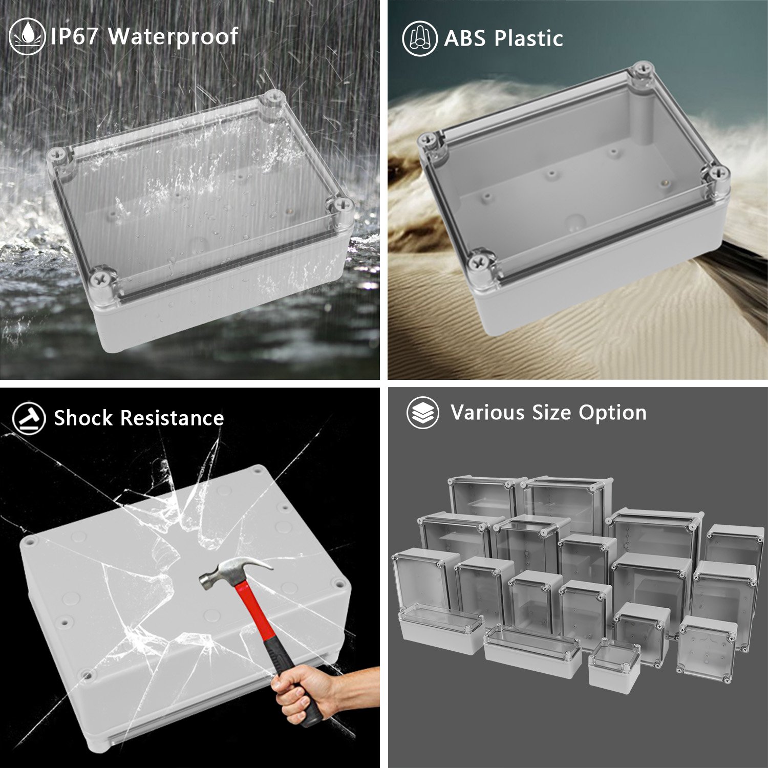 “LeMotech branded outdoor waterproof box IP67 in use for outdoor electronics enclosure”