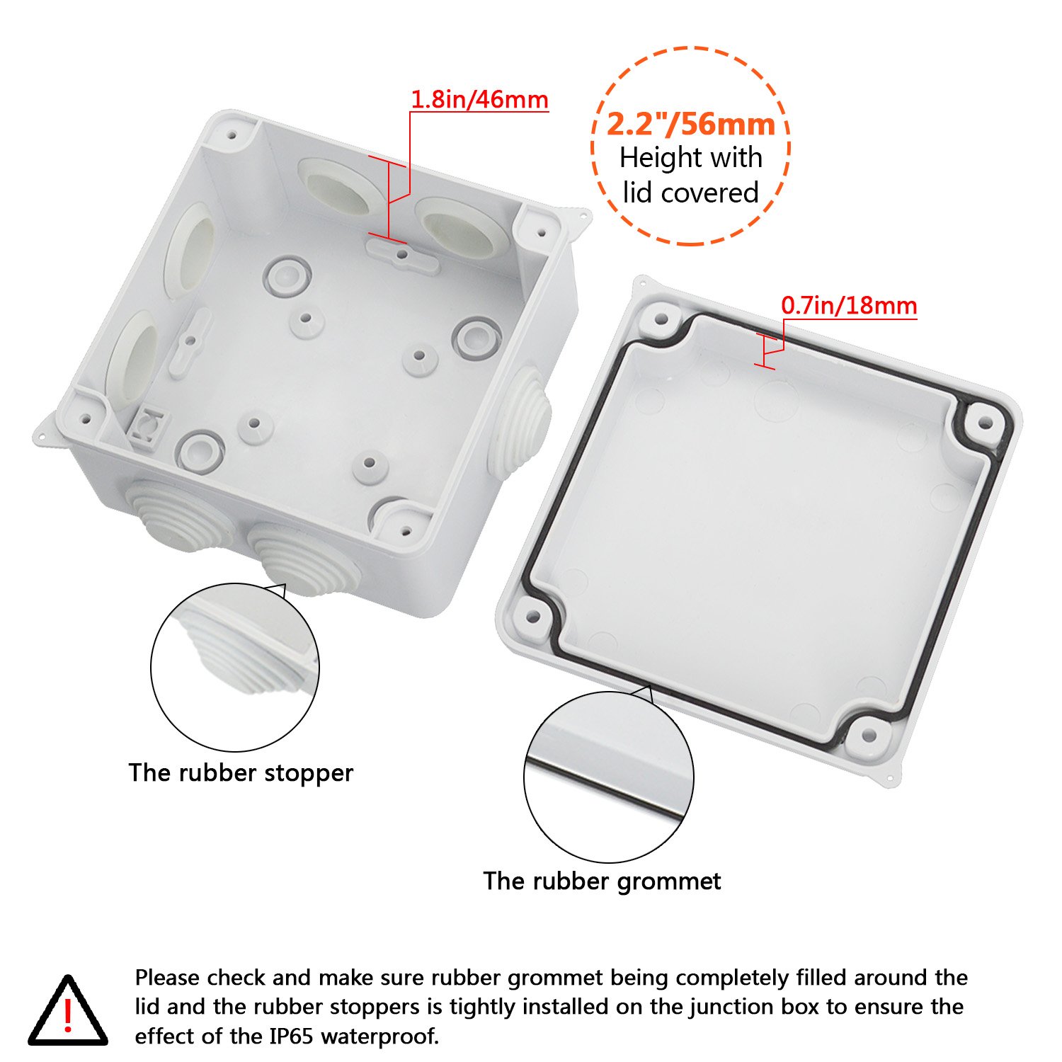 “Outdoor waterproof box with transparent lid mounted on garden wall”