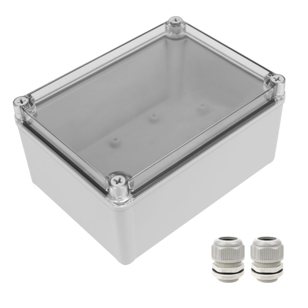 water proof junction box with clear cover for electronics