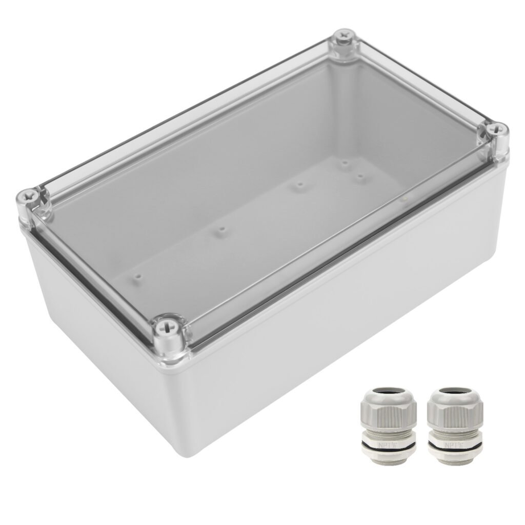 Electrical waterproof box with transparent cover for outdoor wiring
