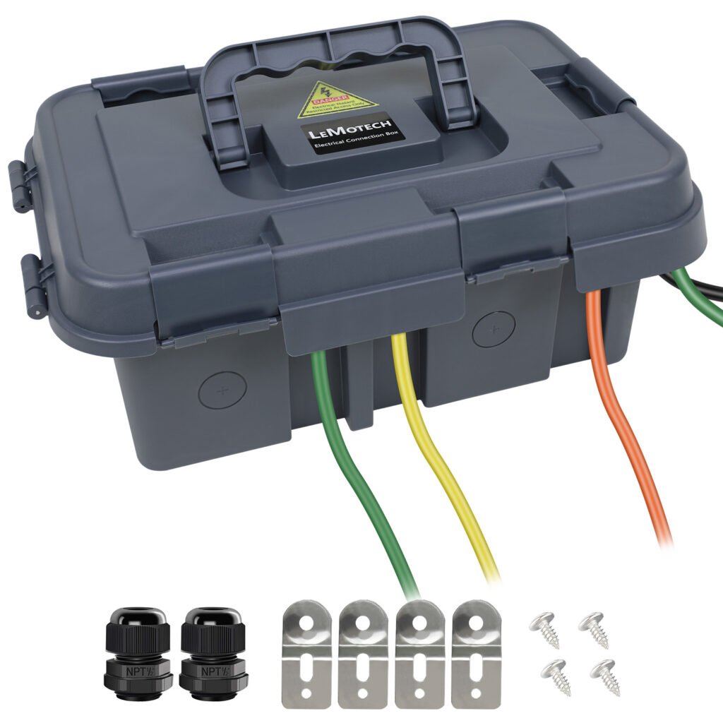 Water tight electrical box for outdoor waterproof connections