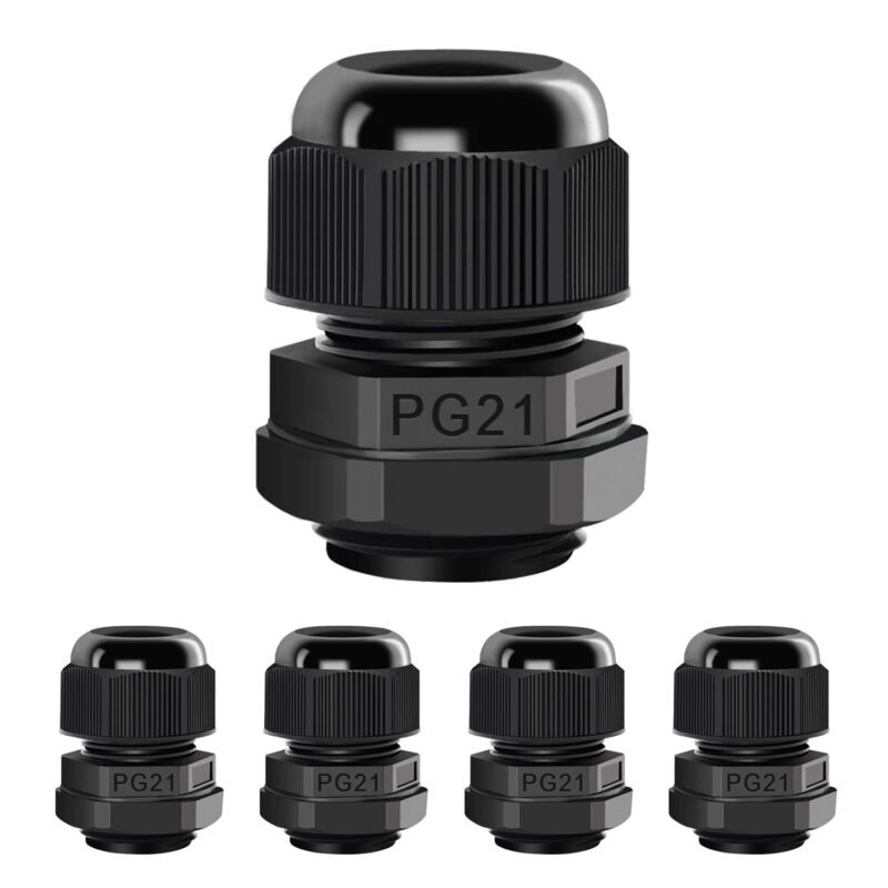 Waterproof Cable Gland PG19 – 5 Pack Nylon Cable Connectors