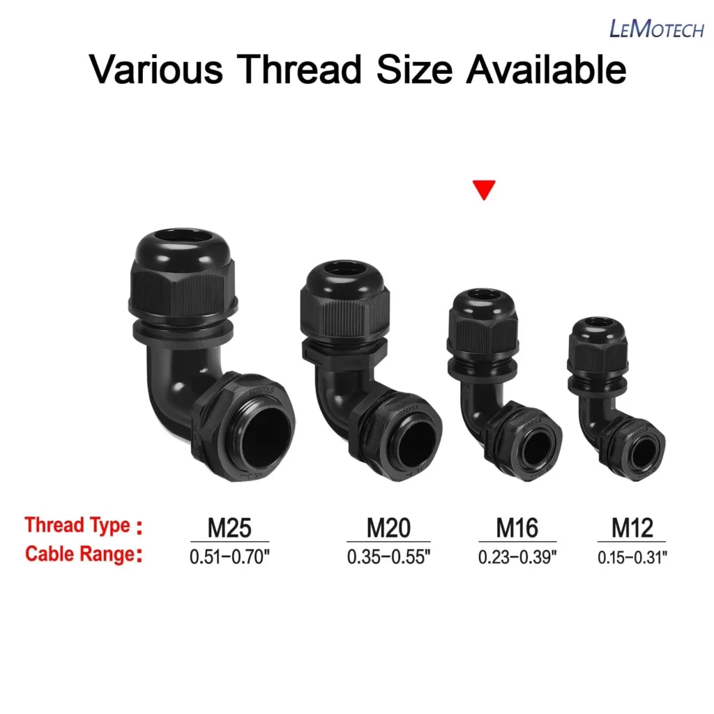 Nylon IP68 M16 cable gland used in industrial cable sealing solutions